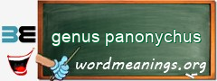 WordMeaning blackboard for genus panonychus
